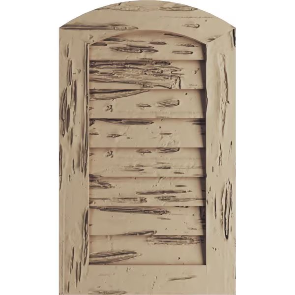Timberthane Pecky Cypress Arch Top Faux Wood Non-Functional Gable Vent, Primed Tan, 22